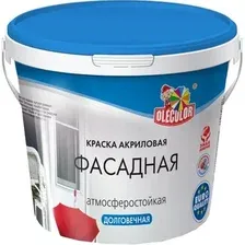 Краска Olecolor Водно-диспрессионная фасадная 1 кг (супербелый)
