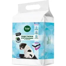 Одноразовая пеленка для животных Triol 60x60 / 30551019 (12шт, черный)