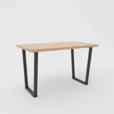 Кухонный стол Hype Mebel Трапеция раздвижной 110x70 (черный/дуб галифакс натуральный)