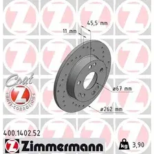 Тормозной диск ZIMMERMANN 400.1402.52 полный, перфорированный , передняя ось