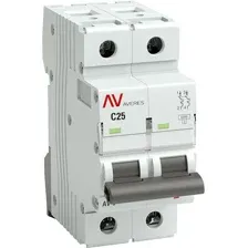 Выключатель автоматический EKF Averes AV-6 2P 25A (C) 6kA mcb6-2-25C-av