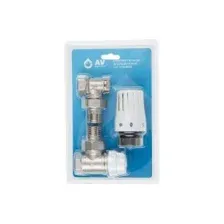 Комплект кранов для радиатора с термоголовкой угловой 1/2" (M30x1.5) AV Engineering AVE144112