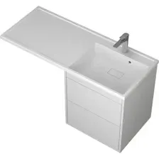 Тумба с умывальником Veneciana Nera 55 с 2-мя ящиками + Paola Magenta 1200 R (белый)