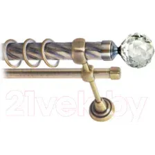 Карниз для штор Lm Decor Кристал 130 2р витой (антик, 3м)