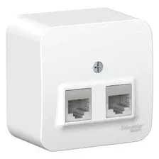 BLANCA О/У РОЗЕТКА двойная компьютерная RJ45, кат.5E, ИЗОЛ.ПЛ., БЕЛЫЙ