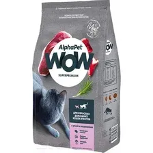 Сухой корм для кошек AlphaPet WOW для взрослых кошек утка и потроха / 121316 (7кг)