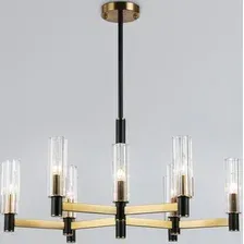 Подвесная люстра Ambrella light LH55513/9 BK/BS/CL (черный/латунь/прозрачный)