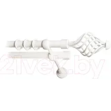 Карниз для штор Lm Decor Вираж 098 2р гладкий 25/19мм (белое глянец, 1.6м)