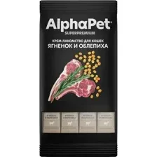 Крем-лакомство AlphaPet для кошек с ягненком и облепихой, Superpremium, 48 г