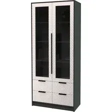Шкаф-витрина Интерлиния Концепт КТ-ШВ2 Техно (антрацит/кашемир)