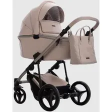 Универсальная коляска BEBETTO Loren Premium Class Sand (2 в 1, Sand 01/светло-бежевая кожа)