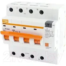Дифференциальный автомат TDM АД14 4P C40 30мА 4.5кА тип АС 5 мод / SQ0204-0139