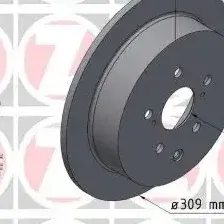 Тормозной диск ZIMMERMANN 590.2846.20 полный , задняя ось