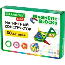 Конструктор магнитный Brauberg Kids Magnetic Blocks / 665719
