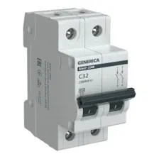 Выключатель автоматический ВА47-29М 2P 32А 4,5кА C GENERICA MVA21-2-032-C-G