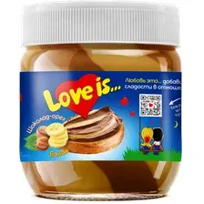 Шоколадная паста Love is банановая, ореховая с какао, 350 г