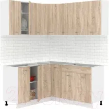 Готовая кухня Кортекс-мебель Корнелия Лира 1.5x1.7 (дуб сонома/дуб бунратти)