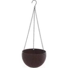 Кашпо Botanica Rattan, коричневый, 21x13 см