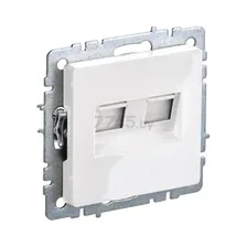 Розетка компьютерная двойная IEK Brite РК10-2-БрБ белый (BR-K20-1-K01)