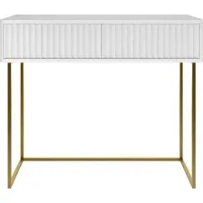 Консольный стол Shtabe Royal 5011 эко (белый/белый/золото)