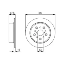 Тормозной диск BOSCH 0 986 479 R25 вентилируемый , задняя ось