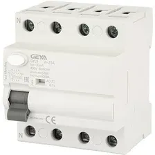 Устройство защитного отключения GEYA GYL9 4P 25A 6 кА 30мА AC GYL94P25A30MA