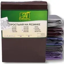Простыня Альвитек Сатин однотонный на резинке 180x200x25 ПР-СО-Р-180(180)-ШОК (шоколадный)