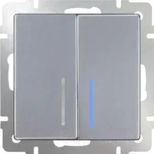 Выключатель Werkel WL06-SW-2G-LED / a029826 (серебро)