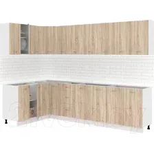 Кухонный гарнитур Кортекс-мебель Корнелия Лира 1.5x2.9 без столешницы (дуб сонома)