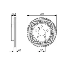 Тормозной диск BOSCH 0 986 479 C97 вентилируемый , передняя ось