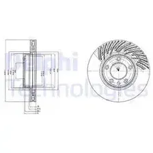 Тормозной диск DELPHI BG9949 вентилируемый , передняя ось