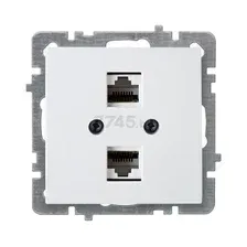 Розетка компьютерная RJ45 двойная NILSON Touran белая (24110446)
