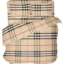 1.5-спальный комплект постельного белья Samsara Клетка 150-12 (Burberry) 153x215