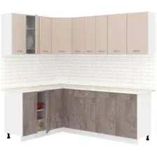 Готовая кухня Кортекс-мебель Корнелия Лира 1.5x2.2 (капучино/оникс/королевский опал)