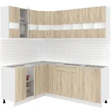 Готовая кухня Кортекс-мебель Корнелия Экстра 1.5x2.1 без столешницы (дуб сонома)
