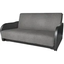 Диван Асмана Дачник-1 (рогожка серая/кожзам черный)