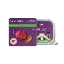 Паштет Yumster для стерилизованных кошек с телятиной и почками, 100 г