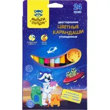 Набор цветных карандашей Мульти-пульти Енот в космосе CP_33722 (12 шт, 24 цвета)