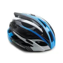 Шлем велосипедный Cigna WT-016 чёрный/синий/белый, L ( 57-61 см)