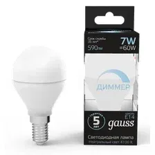 Лампа Gauss Шар E14 7W 4100К / 105101207-D