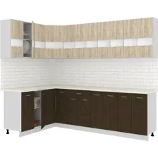 Готовая кухня Кортекс-мебель Корнелия Экстра 1.5x2.7м (дуб сонома/венге/мадрид)