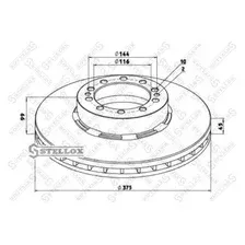 Тормозной диск STELLOX 85-00704-SX вентилируемый , передняя ось