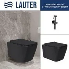 Унитаз подвесной Lauter Magdeburg с жест. сиденьем Soft Close 21103EC + Breez 21GN7072BM (черный мат