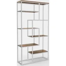 Стеллаж Hype Mebel Зиг-Заг-2 100x170 (белый/дуб галифакс олово)