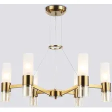Люстра Ambrella LH55114/6 BS/FR/TI (латунь/белый матовый/янтарь)