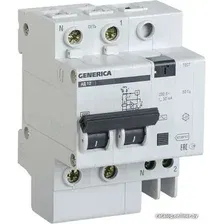 Дифференциальный автомат Generica АД12 2P 10А 30мА MAD15-2-010-C-030