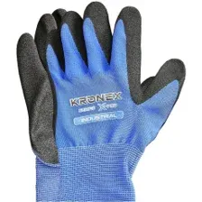 Перчатки нейлоновые KRONEX X-PRO INDUSTRIAL, Nitrile sandy, синие