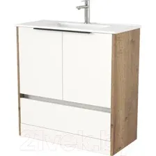 Дабер Тумба под умывальник 017 WeltWasser Deilbach 7517-80 Т17.8W.0.21Ч (дуб галифакс/белый/ручка черная)