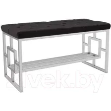 Банкетка Hype Mebel Квадро Люкс (белый/черный)