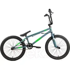 Велосипед STARK Madness BMX 2 2025 (темно-серый матовый/зеленый неон/черный)